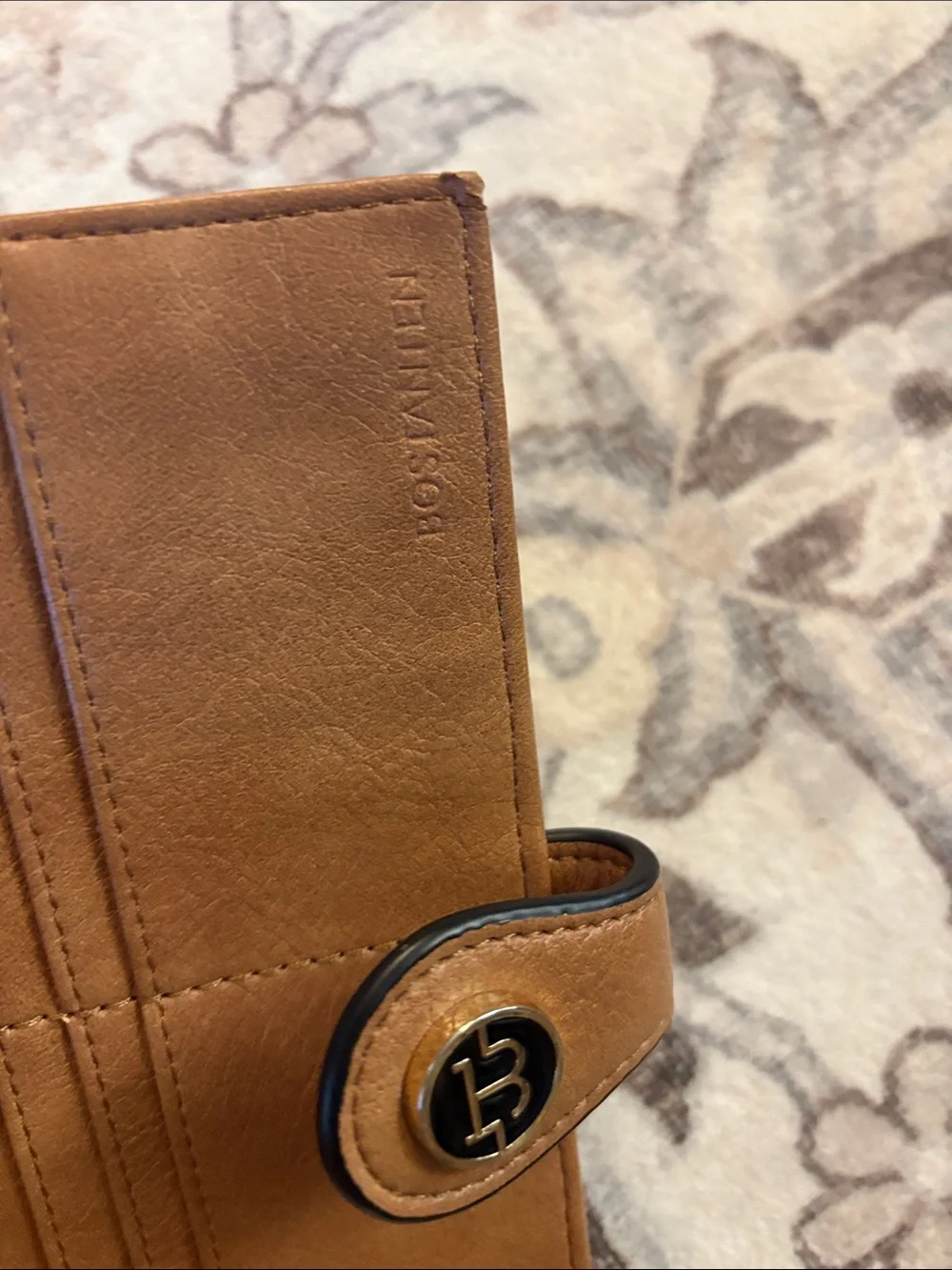 Chevron Quilted Tan Women's Wallet with Snap Tab